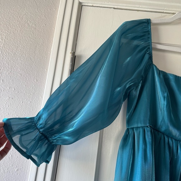 🔥CLEAR OUT🔥 NWT Teal Babydoll Dress Women’s Size Large - Picture 2 of 8